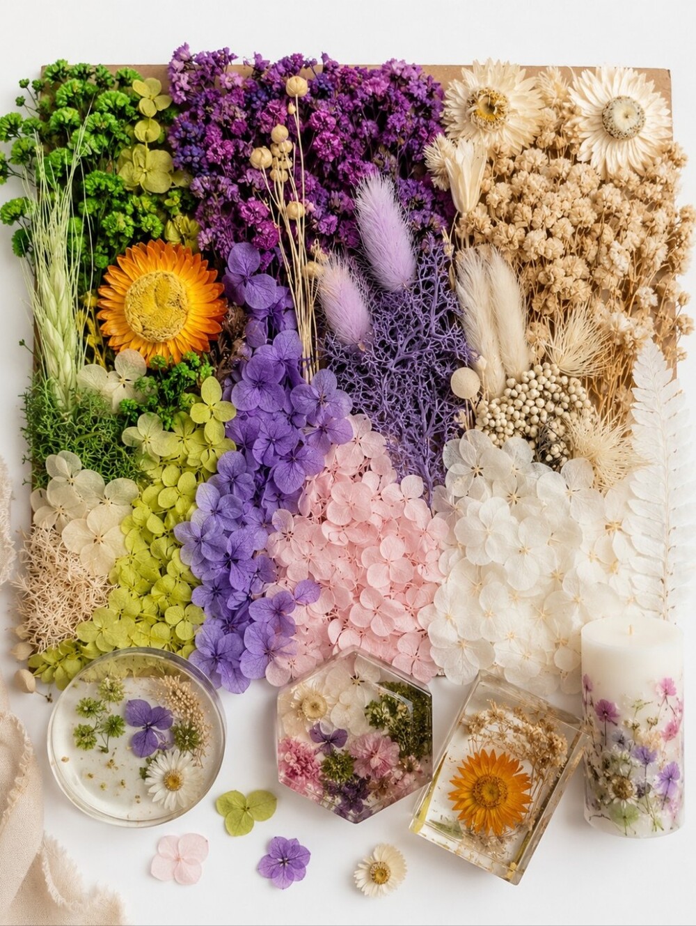 NEW 150pcs Bulk Natural Dried Pressed Flowers & Leaves DIY Craft Set Soap Candle